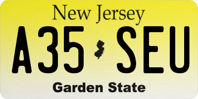 NJ license plate A35SEU