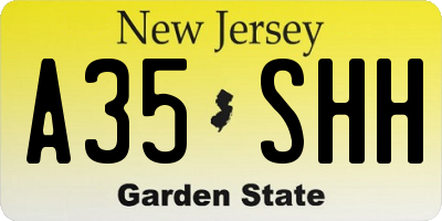 NJ license plate A35SHH