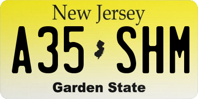 NJ license plate A35SHM