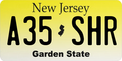 NJ license plate A35SHR