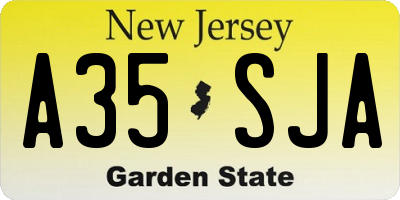 NJ license plate A35SJA