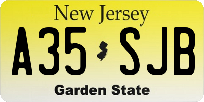 NJ license plate A35SJB