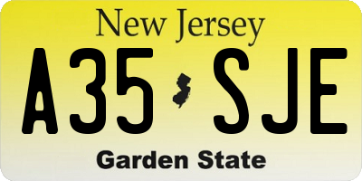 NJ license plate A35SJE