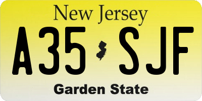 NJ license plate A35SJF