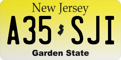 NJ license plate A35SJI