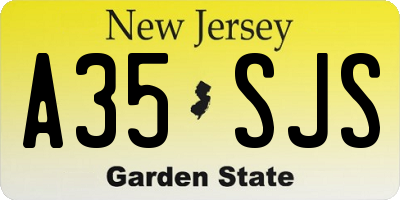 NJ license plate A35SJS