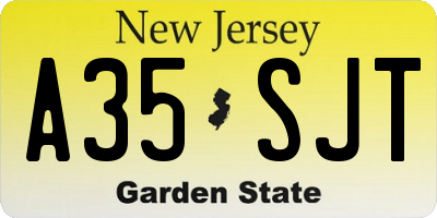 NJ license plate A35SJT