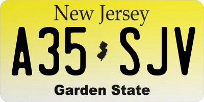 NJ license plate A35SJV