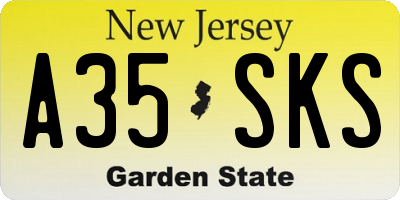 NJ license plate A35SKS