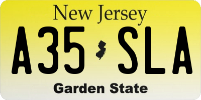 NJ license plate A35SLA