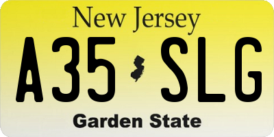 NJ license plate A35SLG