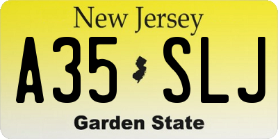 NJ license plate A35SLJ