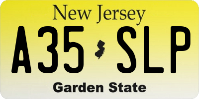 NJ license plate A35SLP