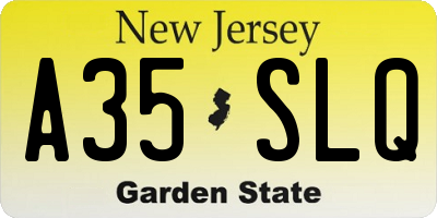NJ license plate A35SLQ