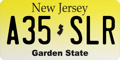 NJ license plate A35SLR