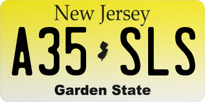 NJ license plate A35SLS