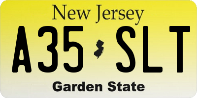 NJ license plate A35SLT