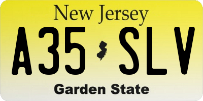 NJ license plate A35SLV