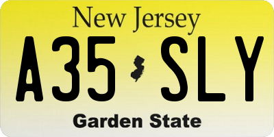 NJ license plate A35SLY