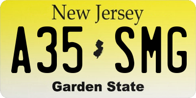 NJ license plate A35SMG