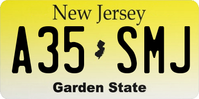 NJ license plate A35SMJ
