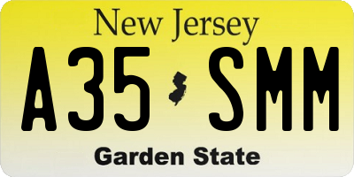 NJ license plate A35SMM