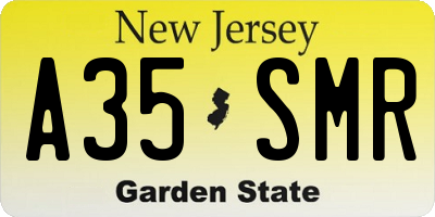NJ license plate A35SMR