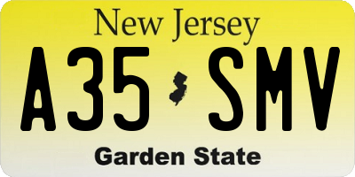 NJ license plate A35SMV