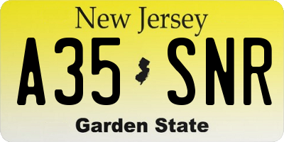NJ license plate A35SNR
