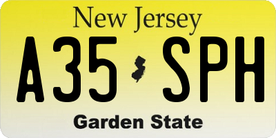 NJ license plate A35SPH