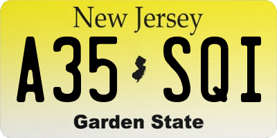 NJ license plate A35SQI