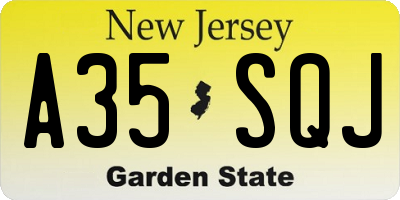 NJ license plate A35SQJ