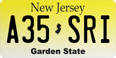 NJ license plate A35SRI