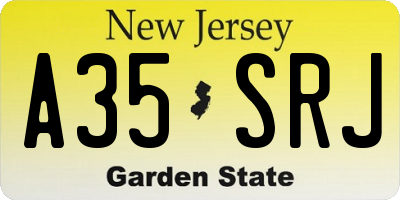 NJ license plate A35SRJ