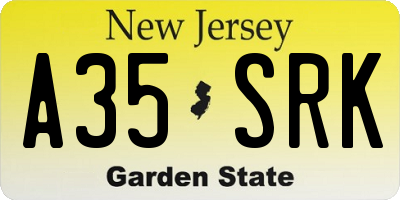 NJ license plate A35SRK