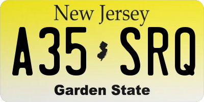 NJ license plate A35SRQ