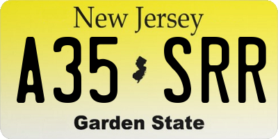 NJ license plate A35SRR