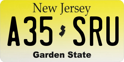 NJ license plate A35SRU