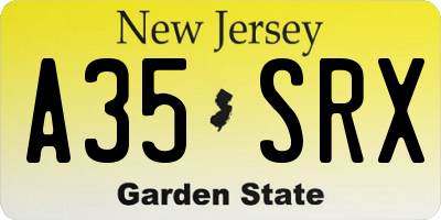 NJ license plate A35SRX