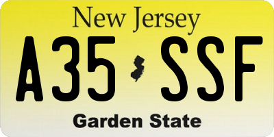 NJ license plate A35SSF