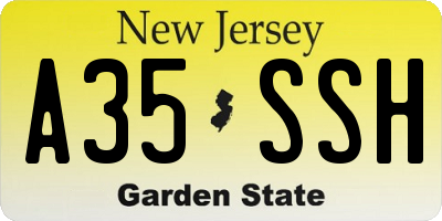 NJ license plate A35SSH