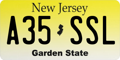 NJ license plate A35SSL