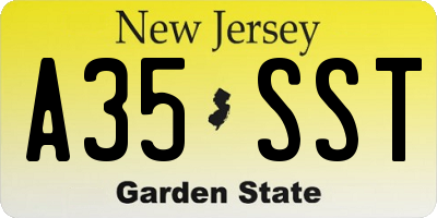 NJ license plate A35SST