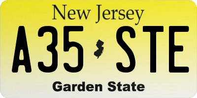 NJ license plate A35STE