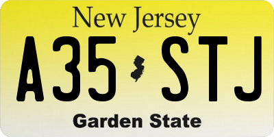 NJ license plate A35STJ