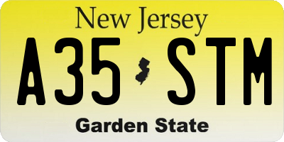 NJ license plate A35STM