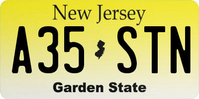 NJ license plate A35STN