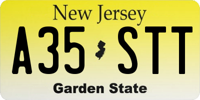NJ license plate A35STT