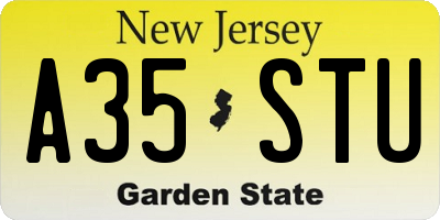 NJ license plate A35STU