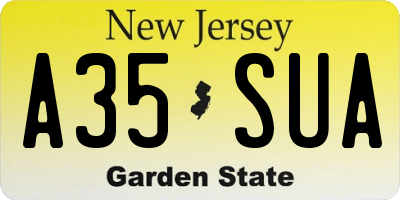 NJ license plate A35SUA